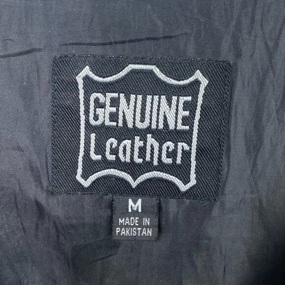 Genuine Leather Motorcycle Vest Black Cruisers Size Medium Canadian Moto Jacket - Picture 3 of 15